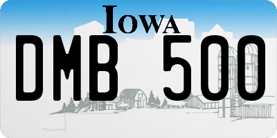 IA license plate DMB500