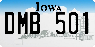 IA license plate DMB501
