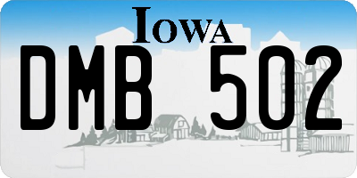 IA license plate DMB502
