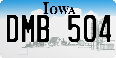 IA license plate DMB504