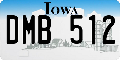 IA license plate DMB512