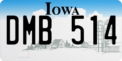 IA license plate DMB514