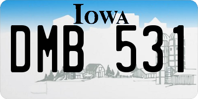 IA license plate DMB531