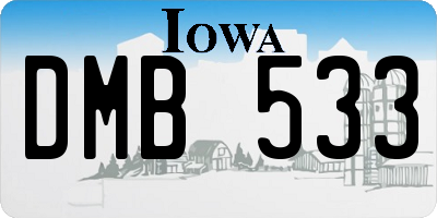 IA license plate DMB533