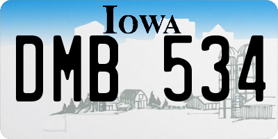IA license plate DMB534
