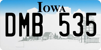 IA license plate DMB535