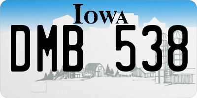 IA license plate DMB538