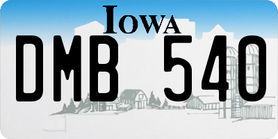 IA license plate DMB540