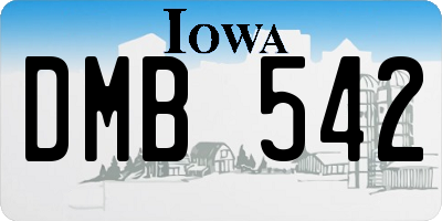 IA license plate DMB542