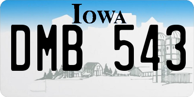 IA license plate DMB543