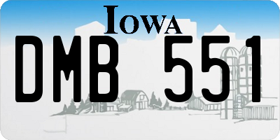 IA license plate DMB551