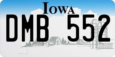 IA license plate DMB552