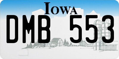 IA license plate DMB553