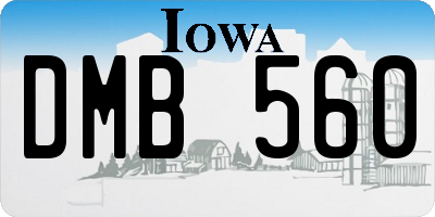 IA license plate DMB560