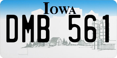 IA license plate DMB561