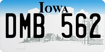 IA license plate DMB562