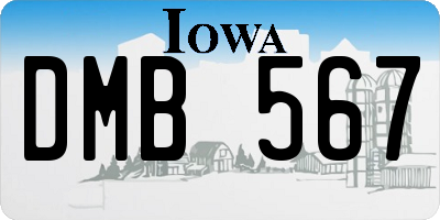 IA license plate DMB567
