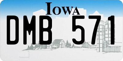 IA license plate DMB571