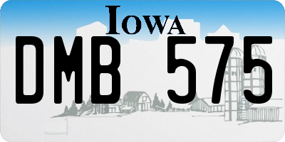 IA license plate DMB575