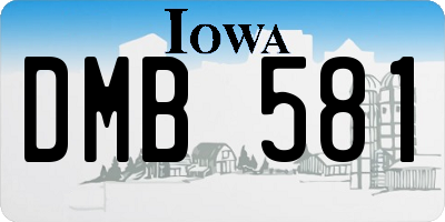 IA license plate DMB581