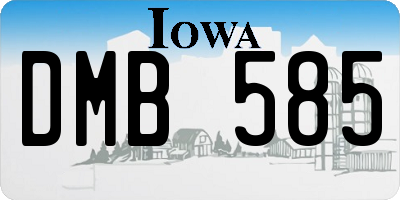 IA license plate DMB585