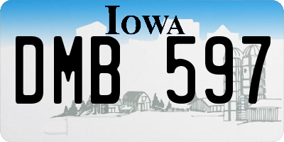 IA license plate DMB597
