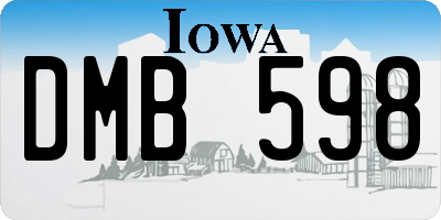IA license plate DMB598