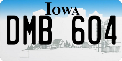 IA license plate DMB604