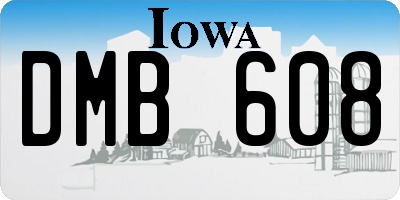 IA license plate DMB608