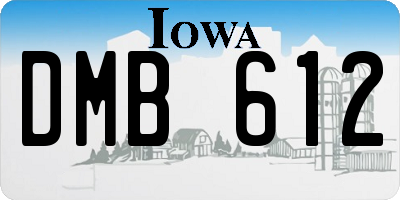 IA license plate DMB612