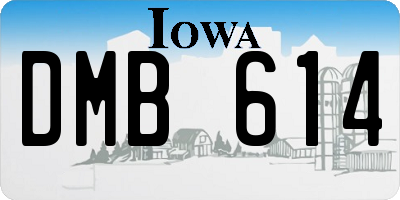IA license plate DMB614