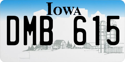 IA license plate DMB615