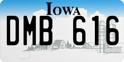 IA license plate DMB616