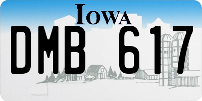 IA license plate DMB617