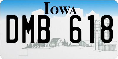 IA license plate DMB618