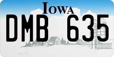 IA license plate DMB635