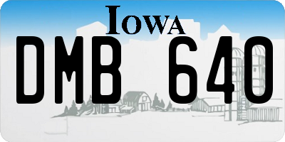 IA license plate DMB640