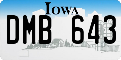 IA license plate DMB643