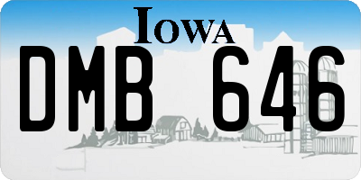 IA license plate DMB646