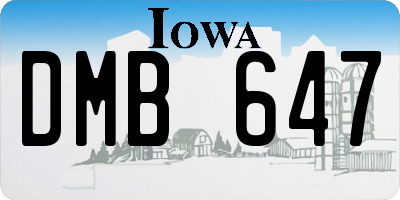 IA license plate DMB647