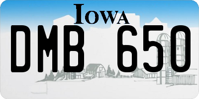 IA license plate DMB650