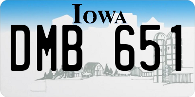 IA license plate DMB651