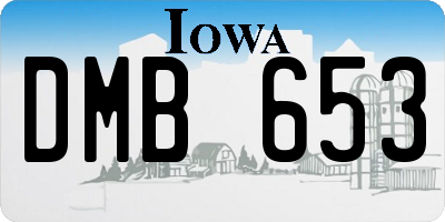 IA license plate DMB653