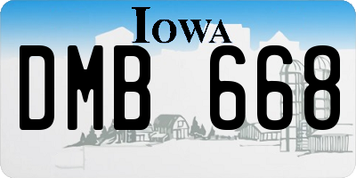 IA license plate DMB668