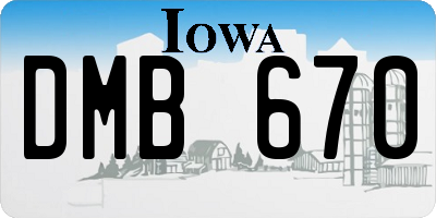 IA license plate DMB670