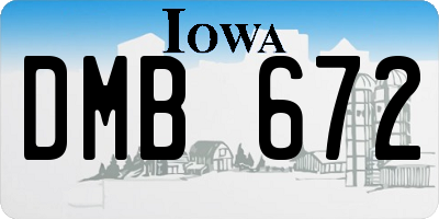IA license plate DMB672