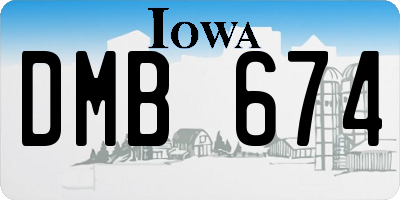 IA license plate DMB674
