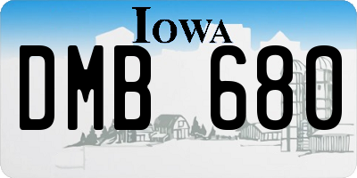 IA license plate DMB680