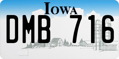 IA license plate DMB716