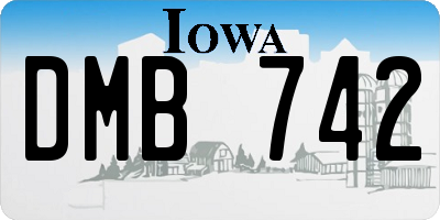 IA license plate DMB742